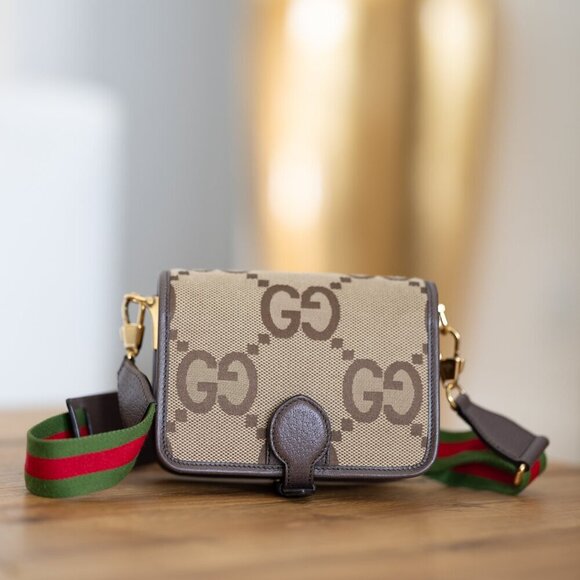 Gucci Handbags - GUCCI Jumbo GG Canvas Shoulder Bag